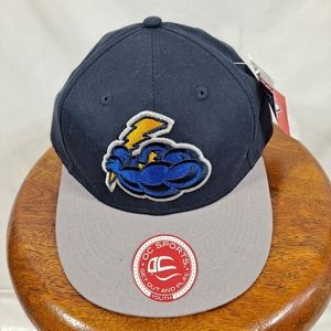 Trenton Thunder Logo Navy Blue/ Gray Strapback Hat Minor League Baseball Cap